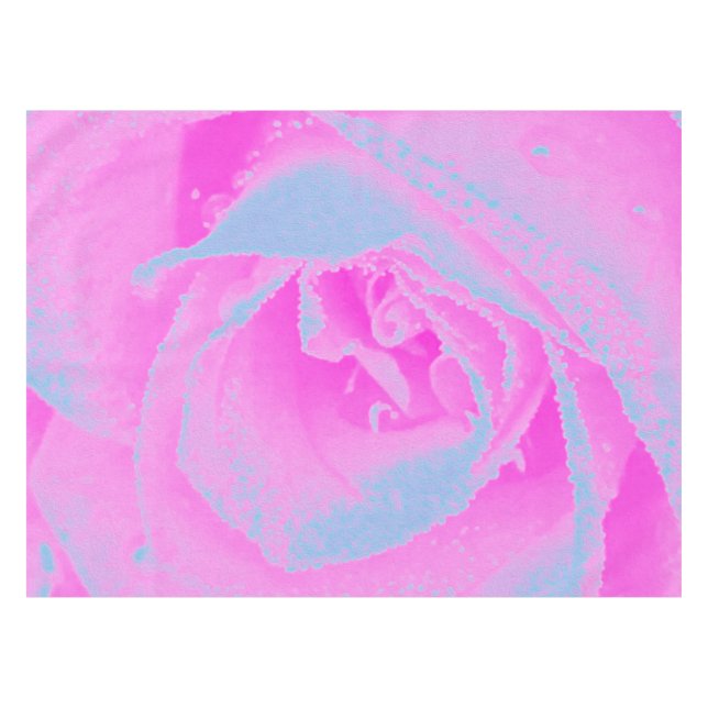 Perfekte Rose für Hot Pink und Light Blue Tischdecke (Vorderseite (Horizontal))