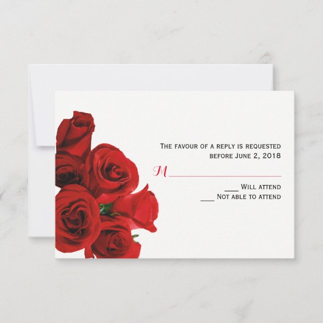 Perfekte Rose Response Card RSVP Karte (Vorderseite)