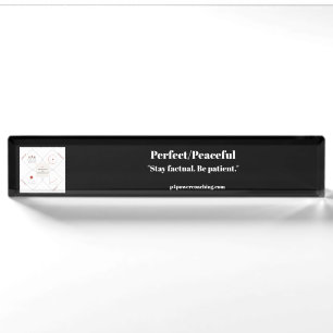 Perfekte/Ruhige Schwarze Acryl-Schreibtischplakett Namensplakette