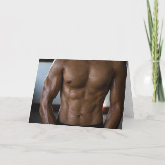 Perfekte Schweiß-Hot-Guy-Grußkarte Karte