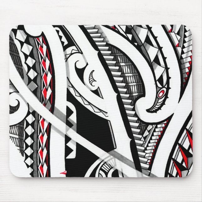 Perfekte Stammes- polynesische/Maori- Mousepad (Vorne)
