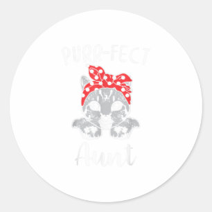 Perfekte Tante Cat Tante Funny Animal Lover Wom Runder Aufkleber