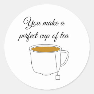 Perfekte Tasse Tee Runder Aufkleber
