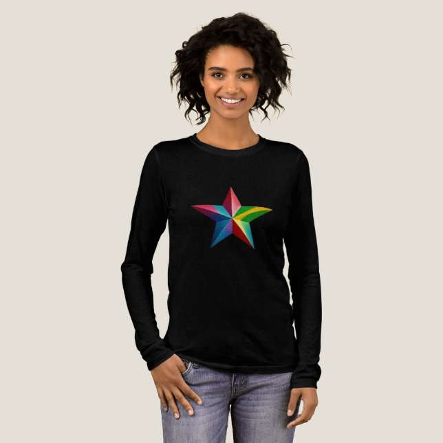 Perfekte Tri-Blend-Langarmshirts mit Stern Tri-Blend Shirt (Volle Vorderseite)