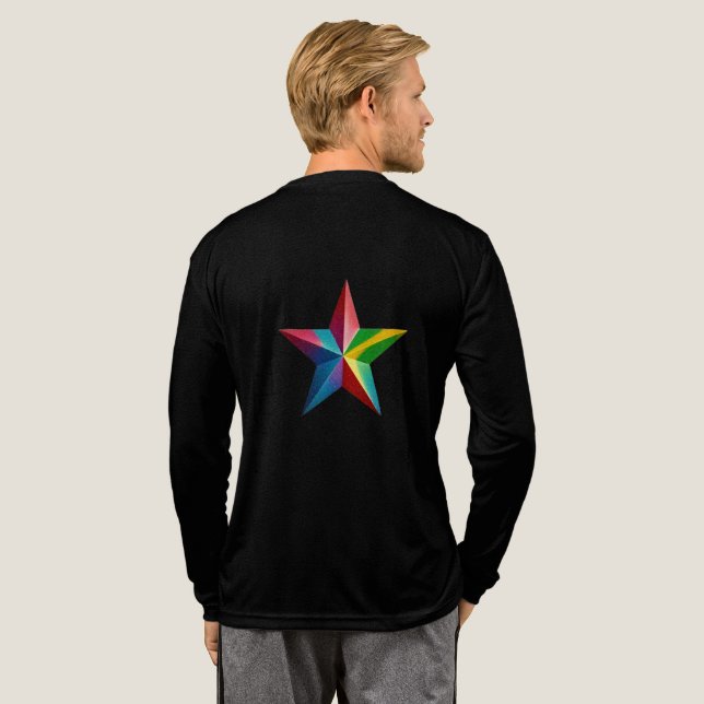 Perfekte Tri-Blend-Langarmshirts mit Stern Tri-Blend Shirt (Voller Rücken)