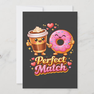 Perfekte Übereinstimmung Kaffee und Donut Süße Leb Einladung