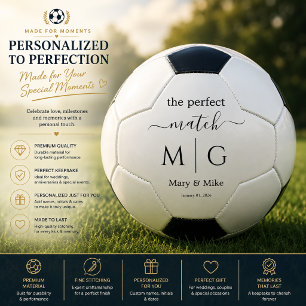 Perfekte Übereinstimmung monogrammierte Paarnamen Fußball
