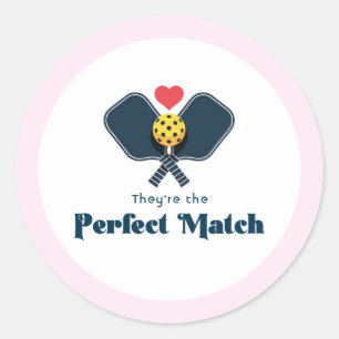 Perfekte Übereinstimmung Preppy Pickleball-Geschen Runder Aufkleber