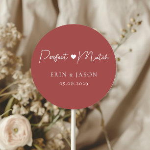 Perfekte Übereinstimmung! Rot, elegant, einfach Runder Aufkleber
