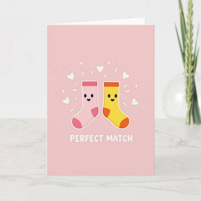 Perfekte Übereinstimmung Socken Freund Karte (Vorderseite)