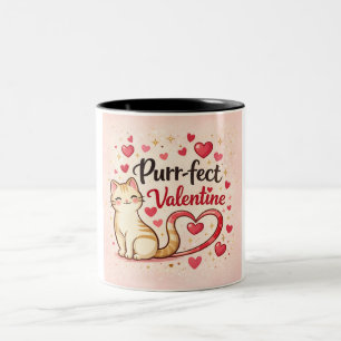 Perfekte Valentinskatze Tasse – Herz Schwanz Funke