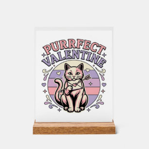 Perfekte Valentinskatze Valentinstag Liebe Vintage Acrylschild