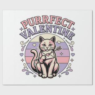 Perfekte Valentinskatze Valentinstag Liebe Vintage Geschenkpapier