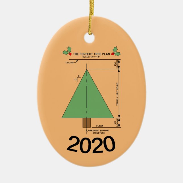 Perfekte Weihnachtsbaume Keramik Ornament (Vorne)