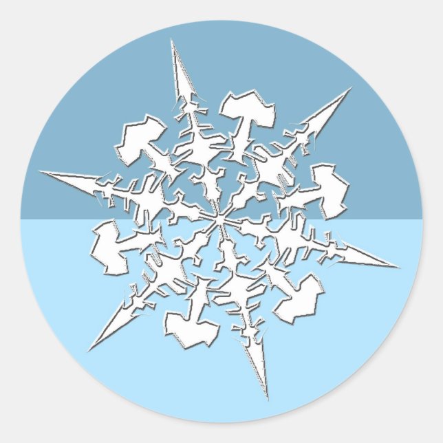 Perfekte Weihnachtskarten Snowflake Weihnachtskart Runder Aufkleber (Vorderseite)