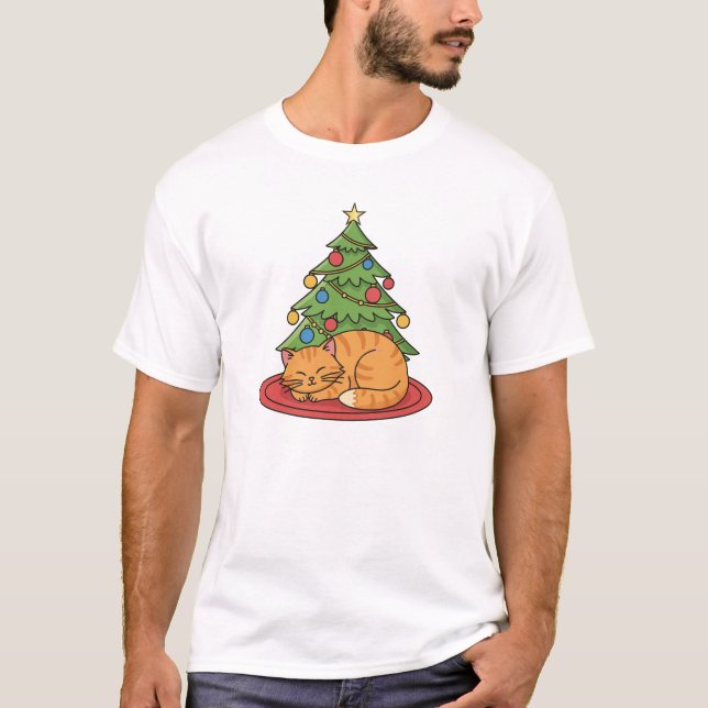 Perfekte Weihnachtsstimmung Katzen-Design-Shirts T-Shirt (Vorderseite)