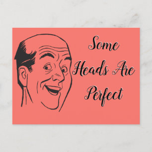 Perfekter 50. Geburtstag Retro Glatze Kopf Koralle Postkarte