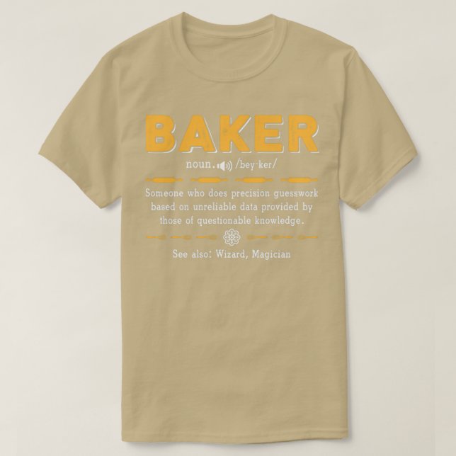 Perfekter Baker Definition Funny Baking Sprichwort T-Shirt (Design vorne)