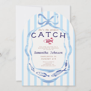 Perfekter Catch Beach Preppy Fishing Bachelorette Einladung
