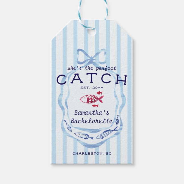 Perfekter Catch Beach Preppy Fishing Bachelorette Geschenkanhänger (Vorderseite)