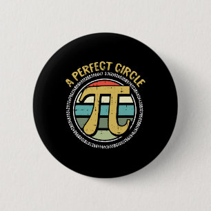 Perfekter Circle Pi Day Retro Math Symbol Nummer Button