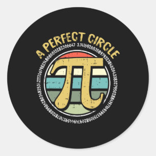 Perfekter Circle Pi Day Retro Math Symbol Nummer Runder Aufkleber