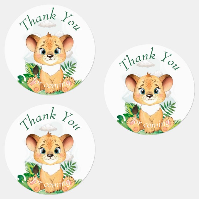 Perfekter Dank für Ihre kleine Löwe Etiketten (Gruppe)
