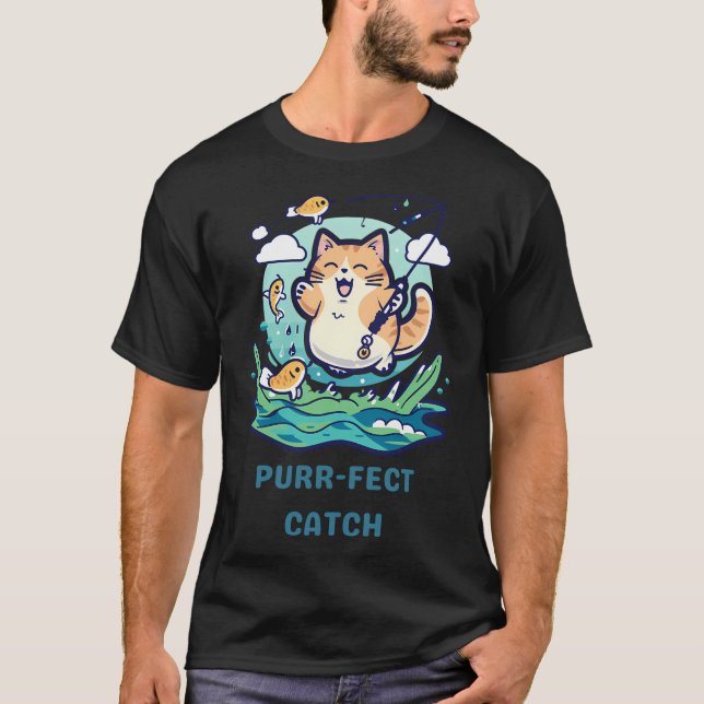 Perfekter Fang: Die Fischfangkatze T-Shirt (Vorderseite)