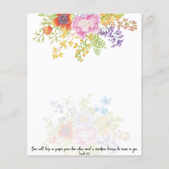 Perfekter Frieden Aquarell floraler Hintergrund (Vorderseite)