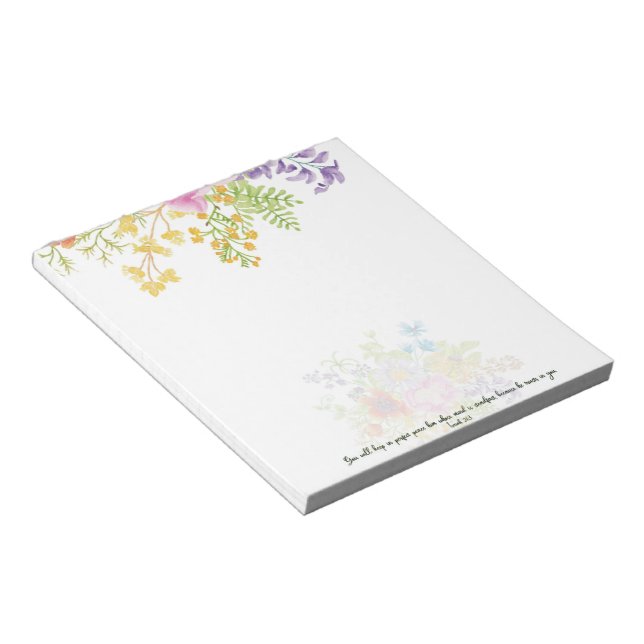 Perfekter Frieden Aquarellblumen Notizblock (angewinkelt)
