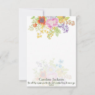 Perfekter Frieden Wasserfarbe floral personalisier Mitteilungskarte