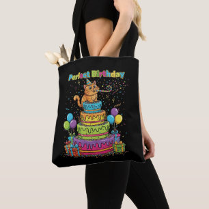 Perfekter Geburtstag Süße Cartoon-Katze auf Regenb