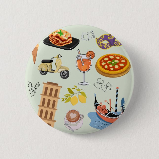 Perfekter Italienurlaub Button (Vorderseite)
