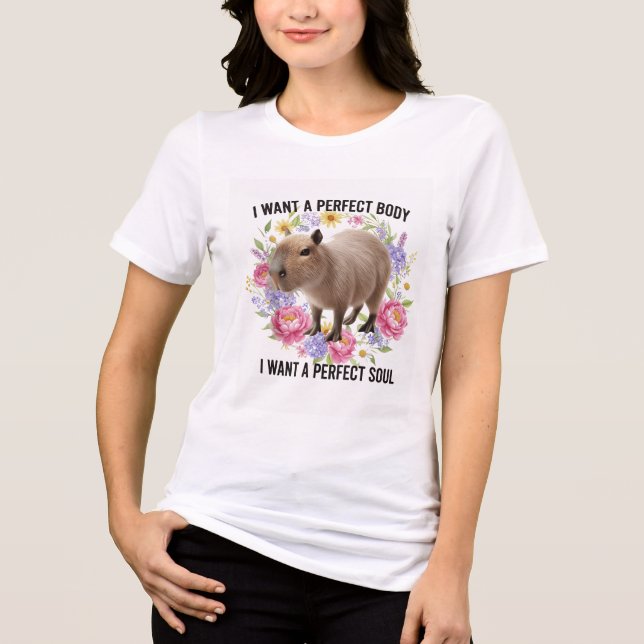 Perfekter Körper Perfekte Seele Süße Capybara Ment Tri-Blend Shirt (Vorderseite)