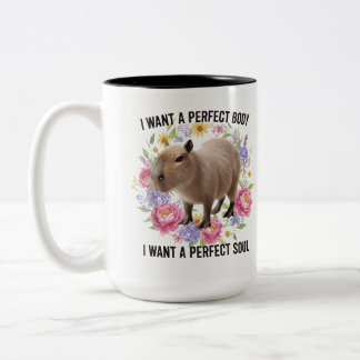 Perfekter Körper Perfekte Seele Süße Capybara Ment Zweifarbige Tasse