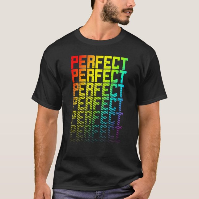 Perfekter Lgbtq+-Rainbow-Gay Pride-Textfade Graphi T-Shirt (Vorderseite)