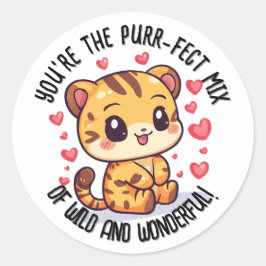Perfekter Mix aus wilden Liger-Valentinstag Runder Aufkleber