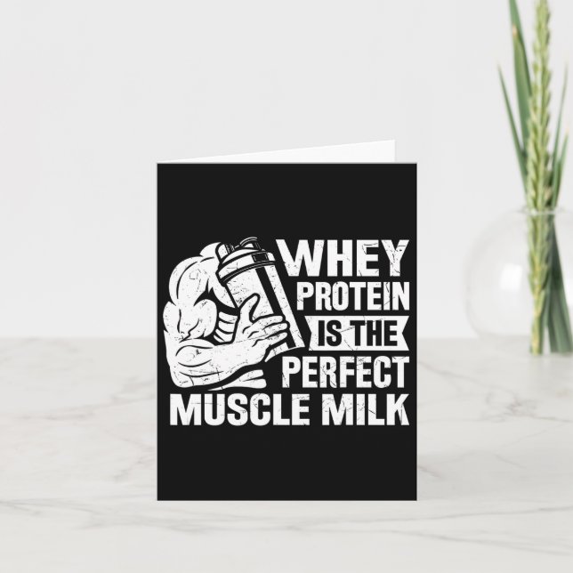 Perfekter Muskel Milk Funny Protein Lover Zitat Kö Karte (Vorderseite)