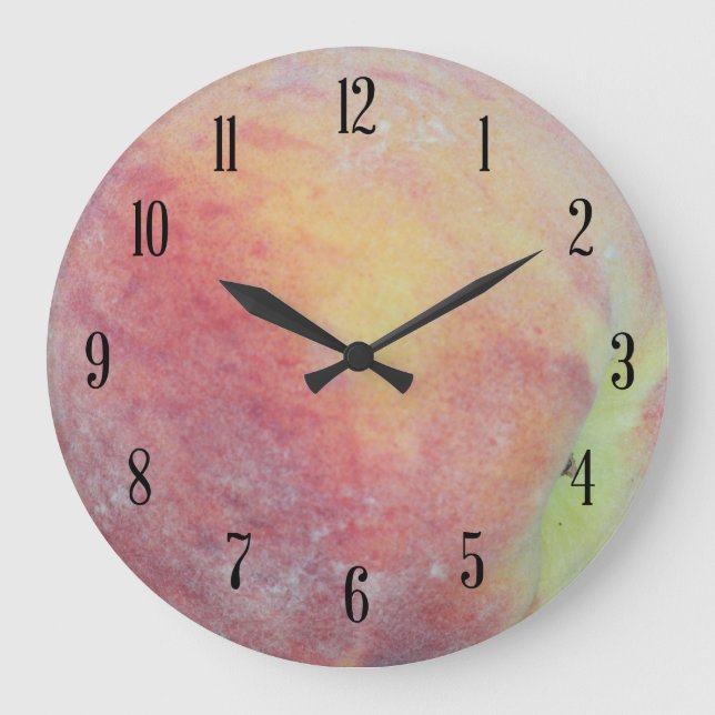 Perfekter Peach Large Clock Große Wanduhr (Vorderseite)