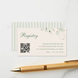 Perfekter Pear Qr Code Wedding Gift Registry Begleitkarte