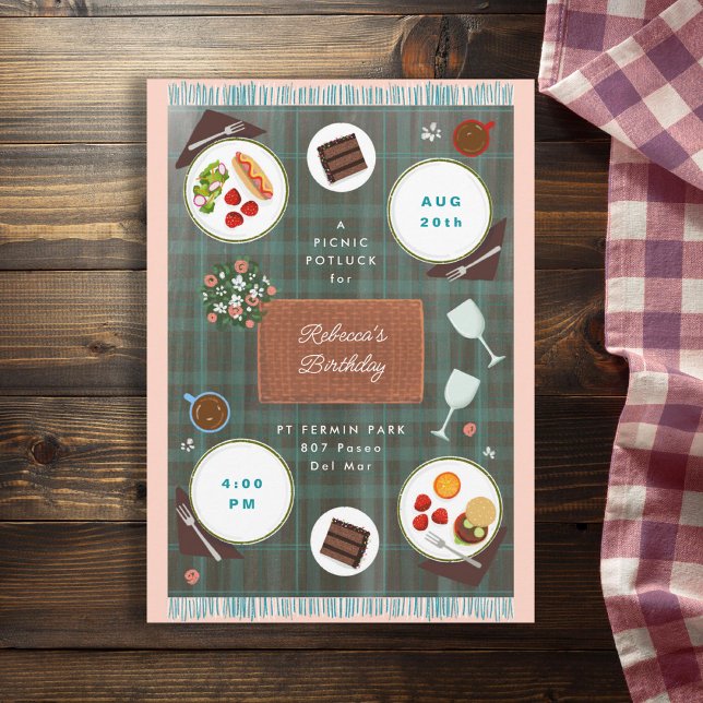 Perfekter Picnic Frühjahr Sommer Geburtstag Einladung (Von Creator hochgeladen)