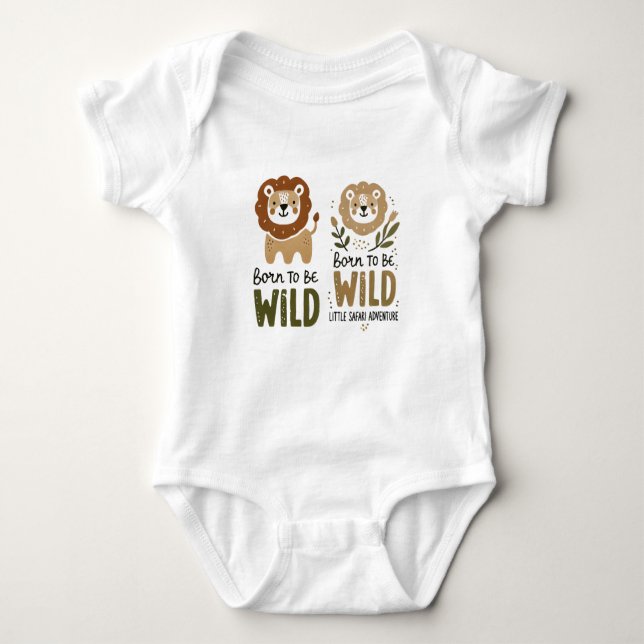Perfekter Safari-Themed Bodysuit für Ihren kleinen Baby Strampler (Vorderseite)