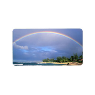 Perfekter Strand-Regenbogen-Postsendungaufkleber Adressaufkleber