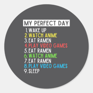 Perfekter Tag Anime Gaming Ramen Liebhaber Lustig Runder Aufkleber