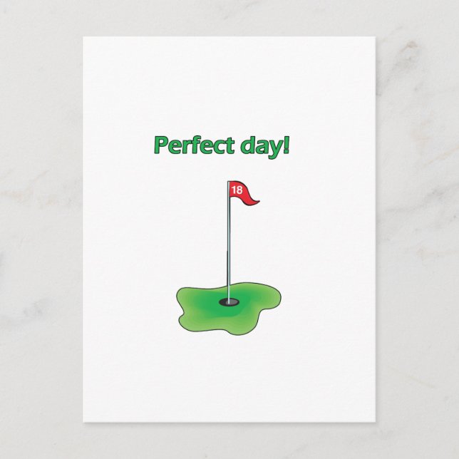 Perfekter Tag! Golf Design Postkarte (Vorderseite)