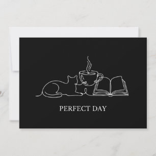 Perfekter Tag Minimalistische Katze Buch- und Kaff Dankeskarte