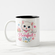 Perfekter Tag Süße Katze Kaffeetasse