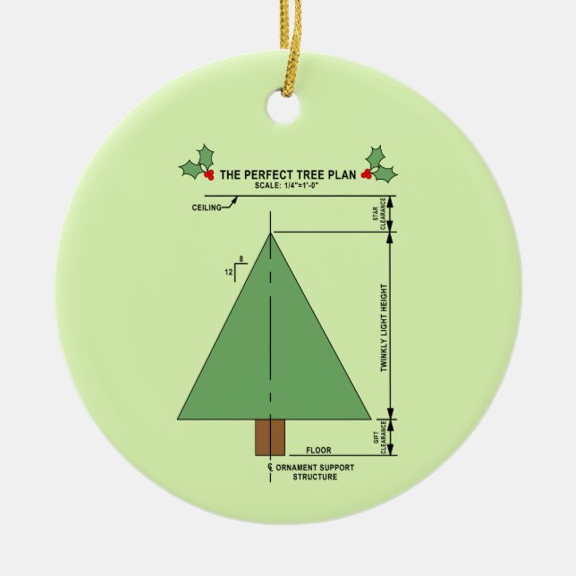 Perfekter Weihnachtsbaum Keramik Ornament (Vorne)