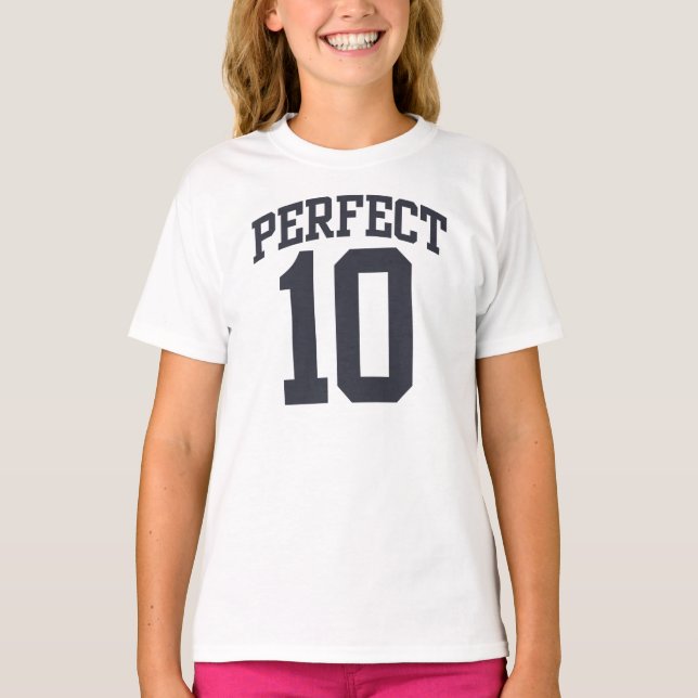 Perfektes 10 VARSITY 10. GEBURTSTAG T-Shirt (Vorderseite)