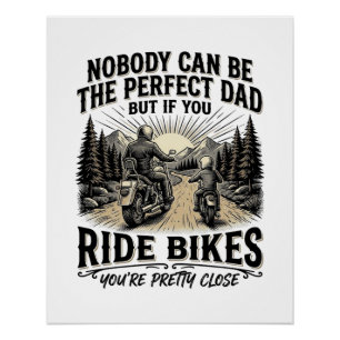 Perfektes Dad Ride Bikes Vintage Biker-Shirt-Desig Poster